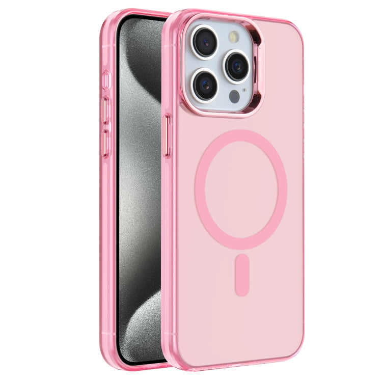 For iPhone 15 Pro Electroplated IMD Magsafe PC Hybrid TPU Phone Case(Pink) - HoMEdemic™ 