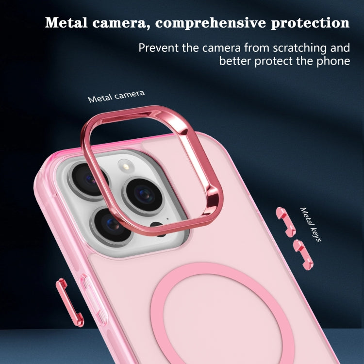 For iPhone 15 Pro Electroplated IMD Magsafe PC Hybrid TPU Phone Case(Pink) - HoMEdemic™ 