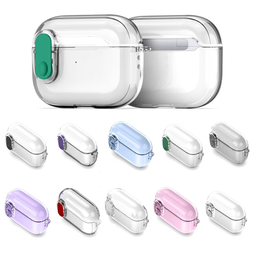 For AirPods 1/2 DUX DUCIS PECL Series Split Transparent Earphone Case with Hook(Purple) - HoMEdemic™ 