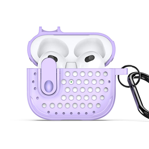 For AirPods 3 DUX DUCIS PECM Series Split Peak Hollow Earphone Case with Hook(Purple) - HoMEdemic™ 