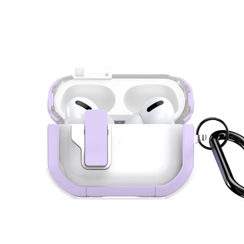 For AirPods Pro 2 DUX DUCIS PECN Series Split Two-color Transparent Earphone Case with Hook(Purple White) - HoMEdemic™ 