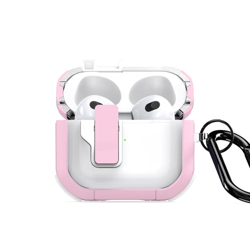 For AirPods 3 DUX DUCIS PECN Series Split Two-color Transparent Earphone Case with Hook(Pink White) - HoMEdemic™ 