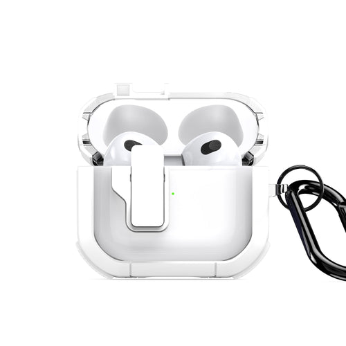 For AirPods 3 DUX DUCIS PECN Series Split Two-color Transparent Earphone Case with Hook(White) - HoMEdemic™ 