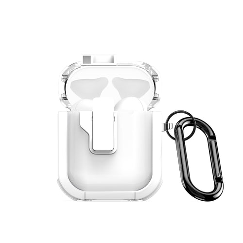 For AirPods 1/2 DUX DUCIS PECN Series Split Two-color Transparent Earphone Case with Hook(White) - HoMEdemic™ 