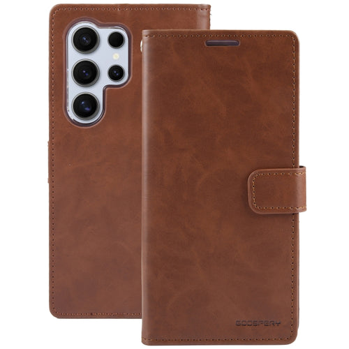 For Samsung Galaxy S24 Ultra 5G GOOSPERY BLUE MOON Crazy Horse Texture Leather Phone Case(Brown) - HoMEdemic™ 