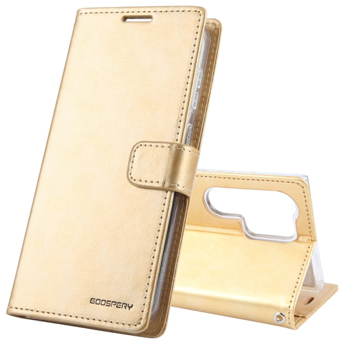 For Samsung Galaxy S24 Ultra 5G GOOSPERY BLUE MOON Crazy Horse Texture Leather Phone Case(Gold) - HoMEdemic™ 