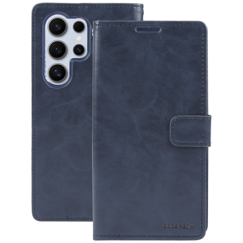 For Samsung Galaxy S24 Ultra 5G GOOSPERY BLUE MOON Crazy Horse Texture Leather Phone Case(Dark Blue) - HoMEdemic™ 