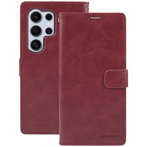 For Samsung Galaxy S24 Ultra 5G GOOSPERY BLUE MOON Crazy Horse Texture Leather Phone Case(Wine Red) - HoMEdemic™ 