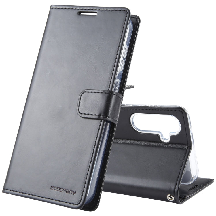 For Samsung Galaxy S24 5G GOOSPERY BLUE MOON Crazy Horse Texture Leather Phone Case(Black) - HoMEdemic™ 