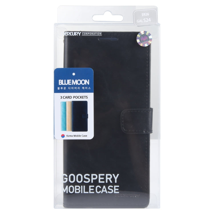 For Samsung Galaxy S24 5G GOOSPERY BLUE MOON Crazy Horse Texture Leather Phone Case(Black) - HoMEdemic™ 
