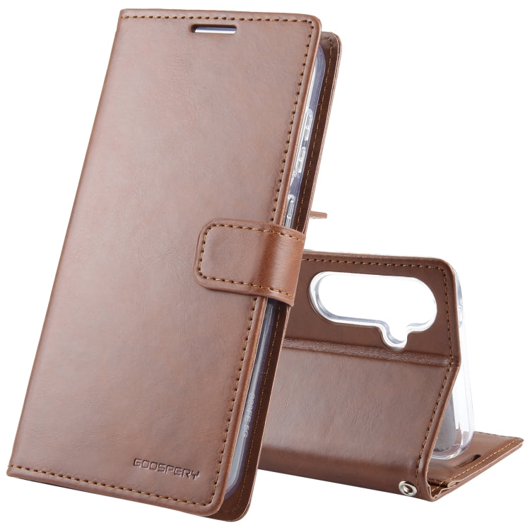 For Samsung Galaxy S24 5G GOOSPERY BLUE MOON Crazy Horse Texture Leather Phone Case(Brown) - HoMEdemic™ 