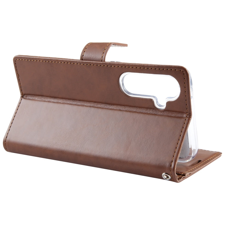 For Samsung Galaxy S24 5G GOOSPERY BLUE MOON Crazy Horse Texture Leather Phone Case(Brown) - HoMEdemic™ 