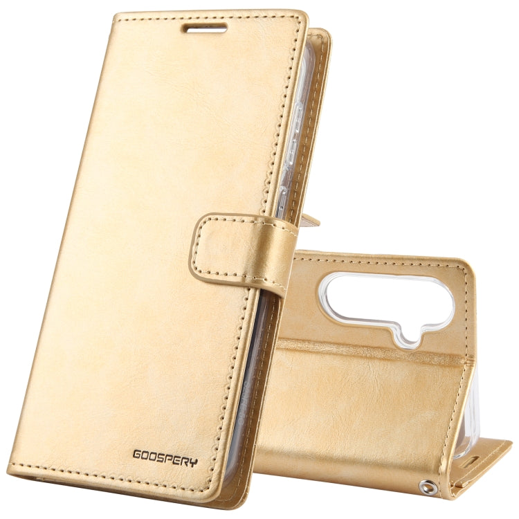 For Samsung Galaxy S24 5G GOOSPERY BLUE MOON Crazy Horse Texture Leather Phone Case(Gold) - HoMEdemic™ 