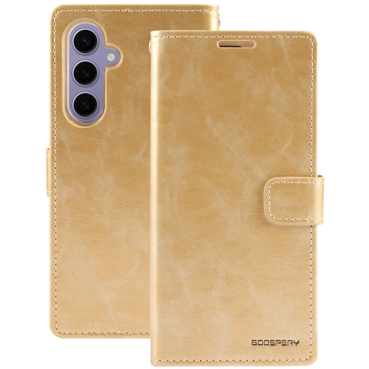 For Samsung Galaxy S24 5G GOOSPERY BLUE MOON Crazy Horse Texture Leather Phone Case(Gold) - HoMEdemic™ 
