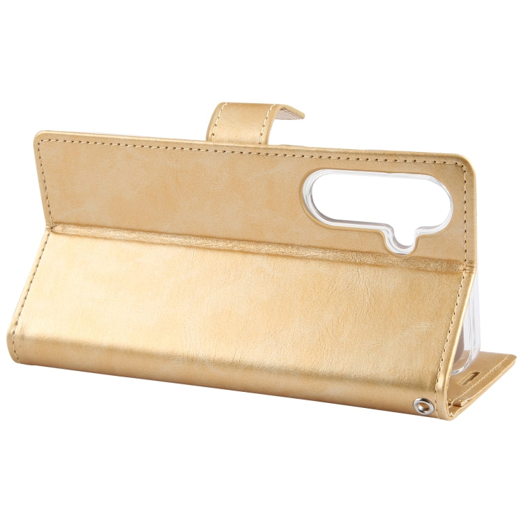 For Samsung Galaxy S24 5G GOOSPERY BLUE MOON Crazy Horse Texture Leather Phone Case(Gold) - HoMEdemic™ 