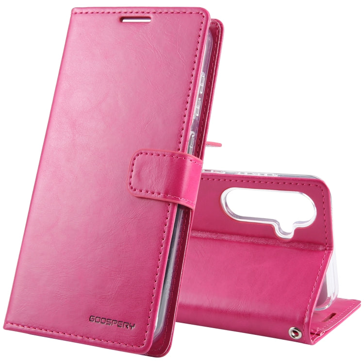 For Samsung Galaxy S24 5G GOOSPERY BLUE MOON Crazy Horse Texture Leather Phone Case(Rose Red) - HoMEdemic™ 
