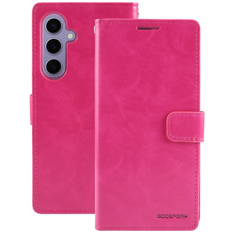 For Samsung Galaxy S24 5G GOOSPERY BLUE MOON Crazy Horse Texture Leather Phone Case(Rose Red) - HoMEdemic™ 
