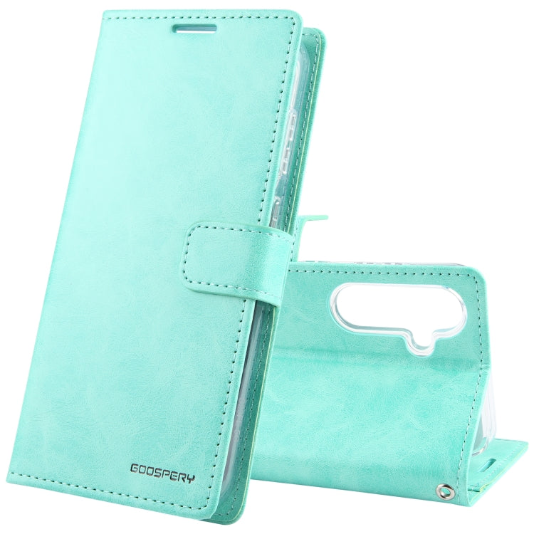 For Samsung Galaxy S24 5G GOOSPERY BLUE MOON Crazy Horse Texture Leather Phone Case(Mint Green) - HoMEdemic™ 