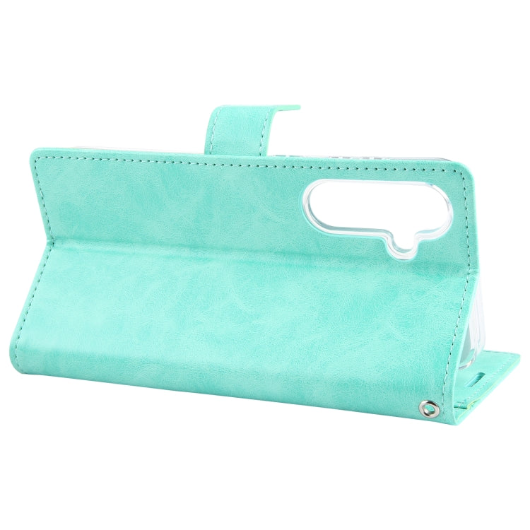 For Samsung Galaxy S24 5G GOOSPERY BLUE MOON Crazy Horse Texture Leather Phone Case(Mint Green) - HoMEdemic™ 