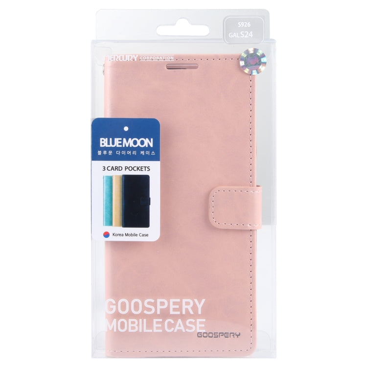 For Samsung Galaxy S24 5G GOOSPERY BLUE MOON Crazy Horse Texture Leather Phone Case(Rose Gold) - HoMEdemic™ 