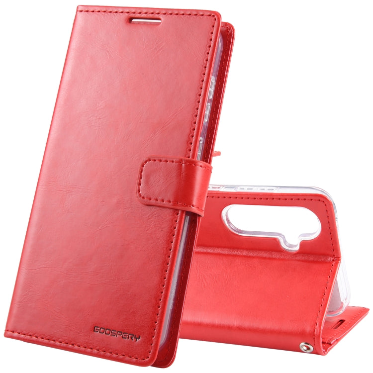 For Samsung Galaxy S24 5G GOOSPERY BLUE MOON Crazy Horse Texture Leather Phone Case(Red) - HoMEdemic™ 