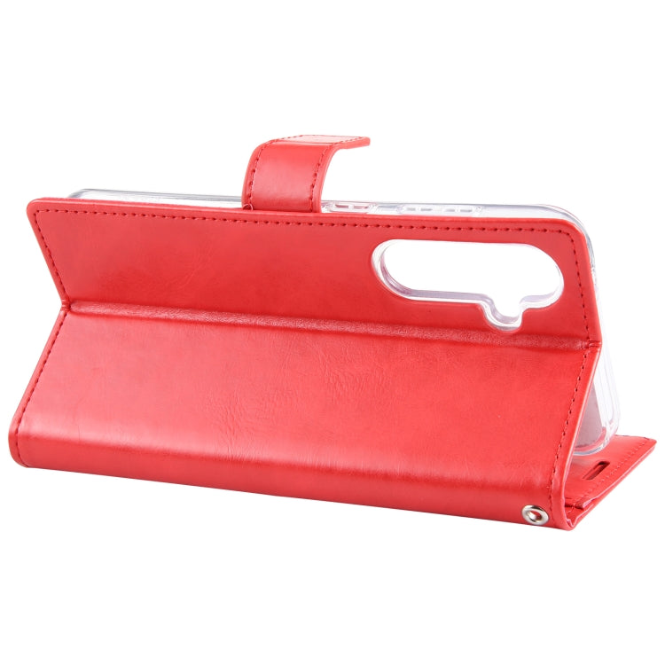 For Samsung Galaxy S24 5G GOOSPERY BLUE MOON Crazy Horse Texture Leather Phone Case(Red) - HoMEdemic™ 