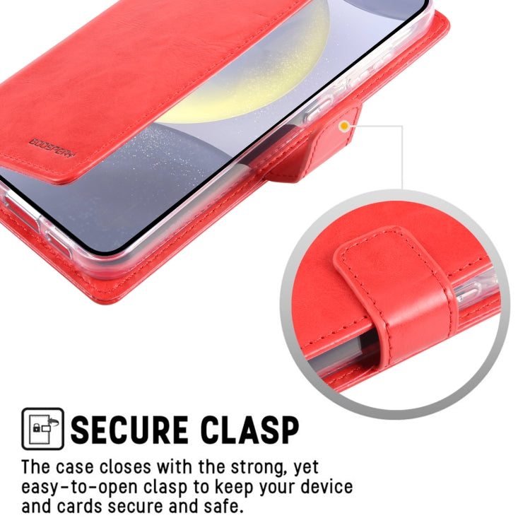 For Samsung Galaxy S24 5G GOOSPERY BLUE MOON Crazy Horse Texture Leather Phone Case(Red) - HoMEdemic™ 
