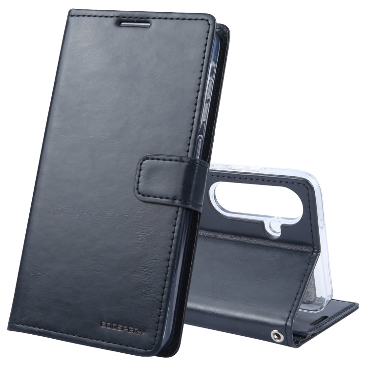 For Samsung Galaxy S24 5G GOOSPERY BLUE MOON Crazy Horse Texture Leather Phone Case(Dark Blue) - HoMEdemic™ 