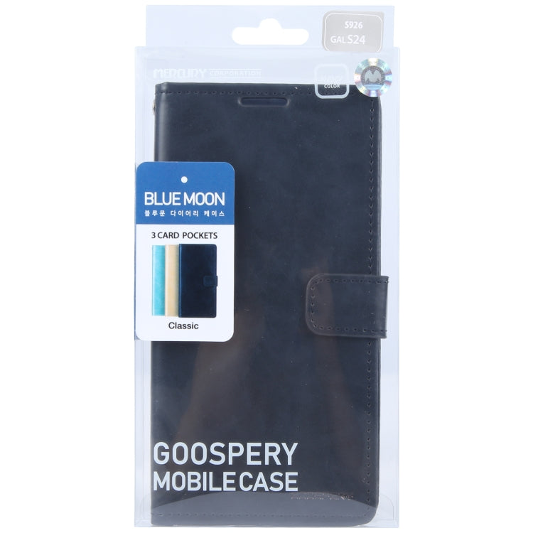 For Samsung Galaxy S24 5G GOOSPERY BLUE MOON Crazy Horse Texture Leather Phone Case(Dark Blue) - HoMEdemic™ 