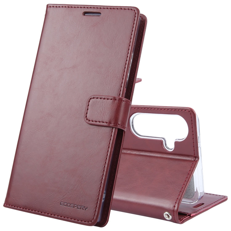 For Samsung Galaxy S24 5G GOOSPERY BLUE MOON Crazy Horse Texture Leather Phone Case(Wine Red) - HoMEdemic™ 