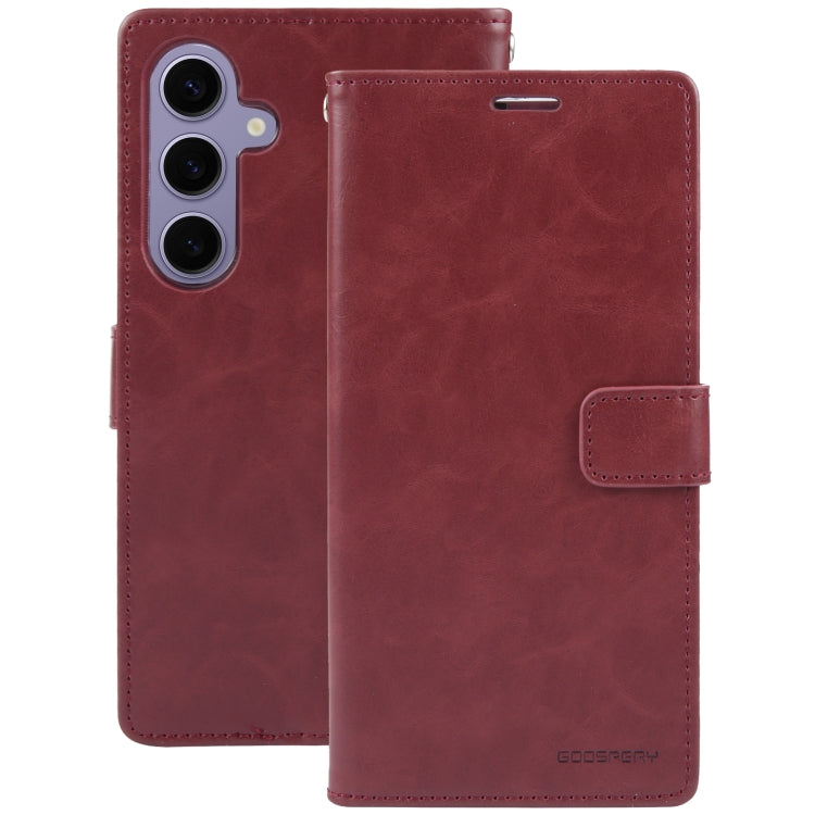 For Samsung Galaxy S24 5G GOOSPERY BLUE MOON Crazy Horse Texture Leather Phone Case(Wine Red) - HoMEdemic™ 