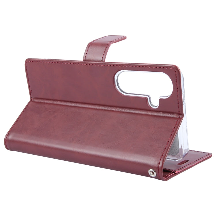 For Samsung Galaxy S24 5G GOOSPERY BLUE MOON Crazy Horse Texture Leather Phone Case(Wine Red) - HoMEdemic™ 