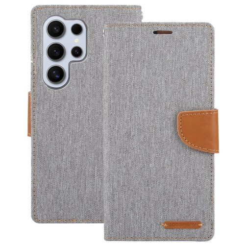 For Samsung Galaxy S24 Ultra 5G GOOSPERY CANVAS DIARY Fabric Texture Flip Leather Phone Case(Grey) - HoMEdemic™ 