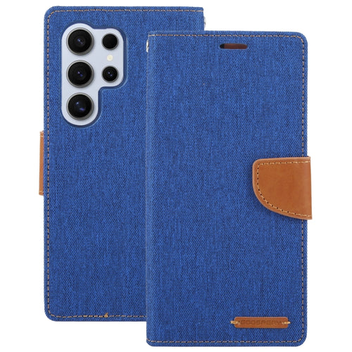 For Samsung Galaxy S24 Ultra 5G GOOSPERY CANVAS DIARY Fabric Texture Flip Leather Phone Case(Blue) - HoMEdemic™ 