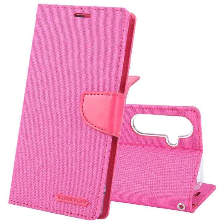 For Samsung Galaxy S24 5G GOOSPERY CANVAS DIARY Fabric Texture Flip Leather Phone Case(Rose Red) - HoMEdemic™ 