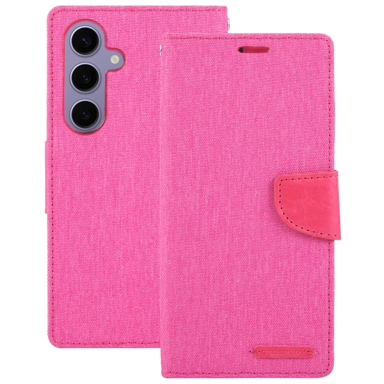 For Samsung Galaxy S24 5G GOOSPERY CANVAS DIARY Fabric Texture Flip Leather Phone Case(Rose Red) - HoMEdemic™ 