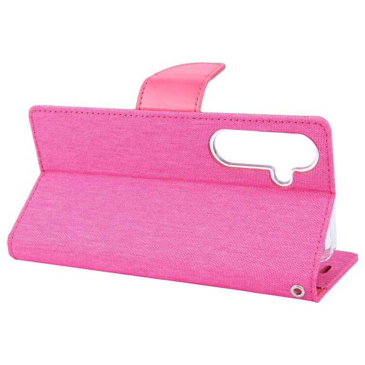 For Samsung Galaxy S24 5G GOOSPERY CANVAS DIARY Fabric Texture Flip Leather Phone Case(Rose Red) - HoMEdemic™ 