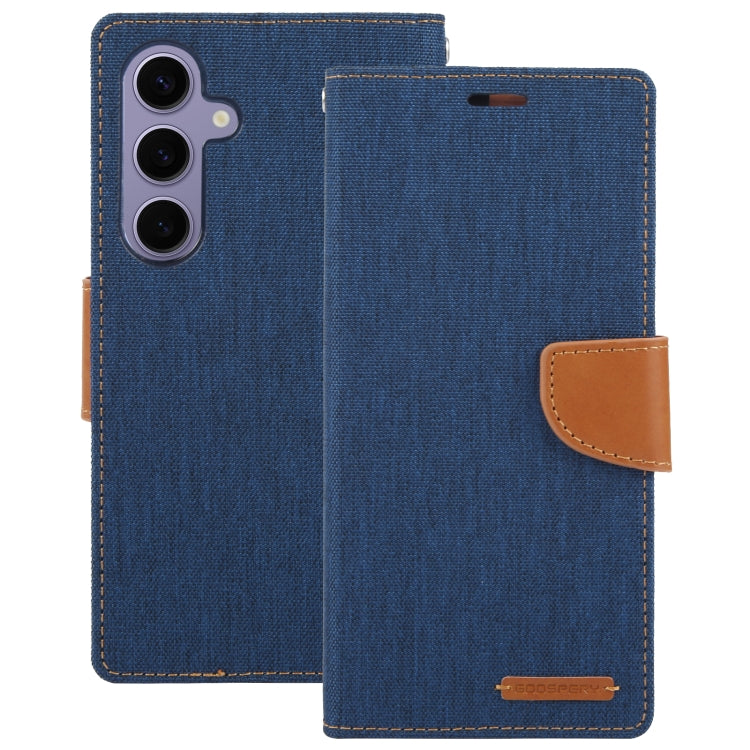 For Samsung Galaxy S24 5G GOOSPERY CANVAS DIARY Fabric Texture Flip Leather Phone Case(Navy Blue) - HoMEdemic™ 