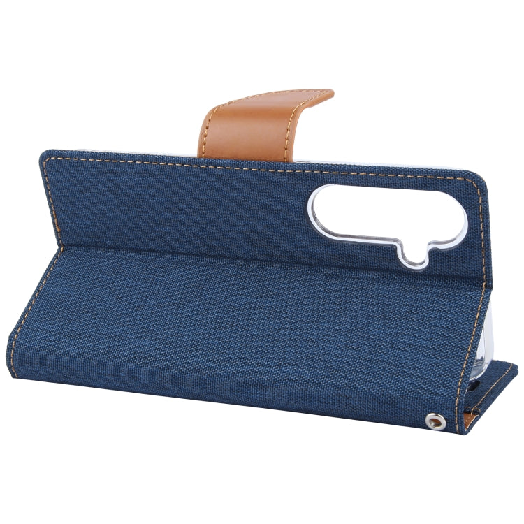 For Samsung Galaxy S24 5G GOOSPERY CANVAS DIARY Fabric Texture Flip Leather Phone Case(Navy Blue) - HoMEdemic™ 