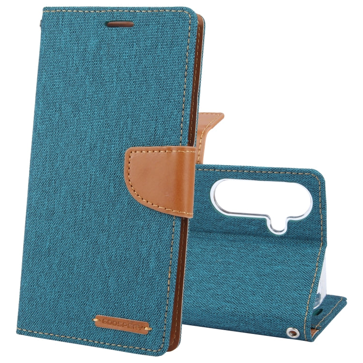 For Samsung Galaxy S24 5G GOOSPERY CANVAS DIARY Fabric Texture Flip Leather Phone Case(Green) - HoMEdemic™ 