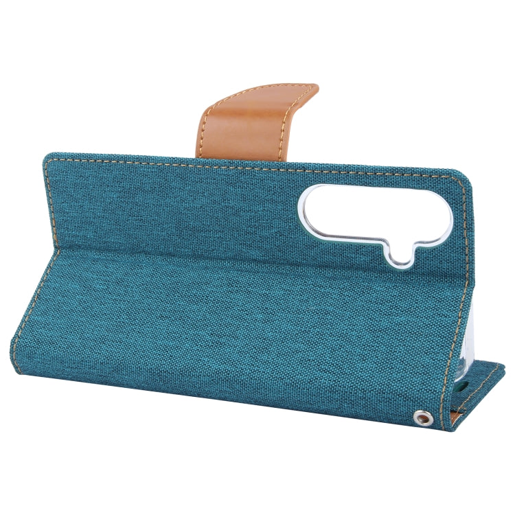 For Samsung Galaxy S24 5G GOOSPERY CANVAS DIARY Fabric Texture Flip Leather Phone Case(Green) - HoMEdemic™ 