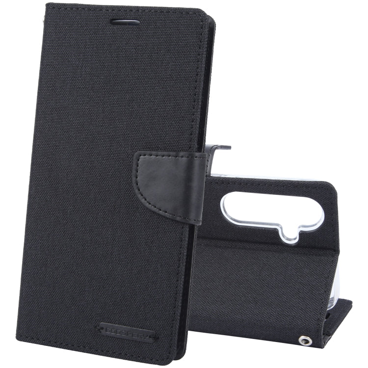 For Samsung Galaxy S24 5G GOOSPERY CANVAS DIARY Fabric Texture Flip Leather Phone Case(Black) - HoMEdemic™ 