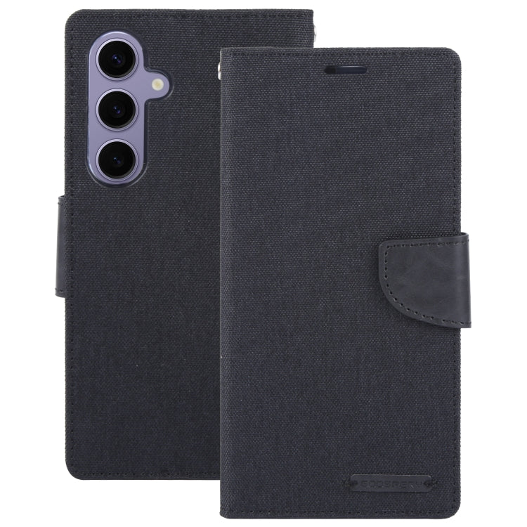 For Samsung Galaxy S24 5G GOOSPERY CANVAS DIARY Fabric Texture Flip Leather Phone Case(Black) - HoMEdemic™ 