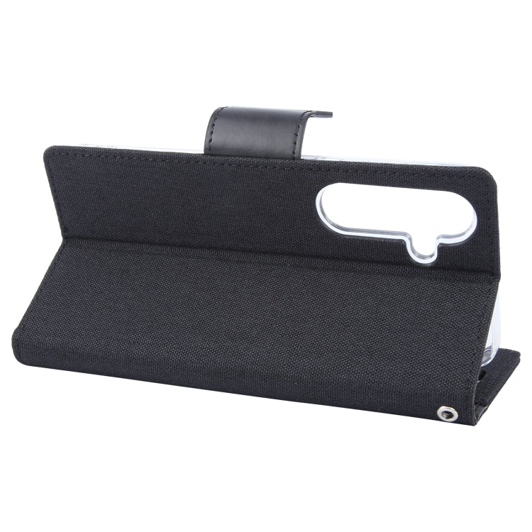 For Samsung Galaxy S24 5G GOOSPERY CANVAS DIARY Fabric Texture Flip Leather Phone Case(Black) - HoMEdemic™ 