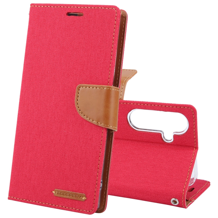 For Samsung Galaxy S24 5G GOOSPERY CANVAS DIARY Fabric Texture Flip Leather Phone Case(Red) - HoMEdemic™ 