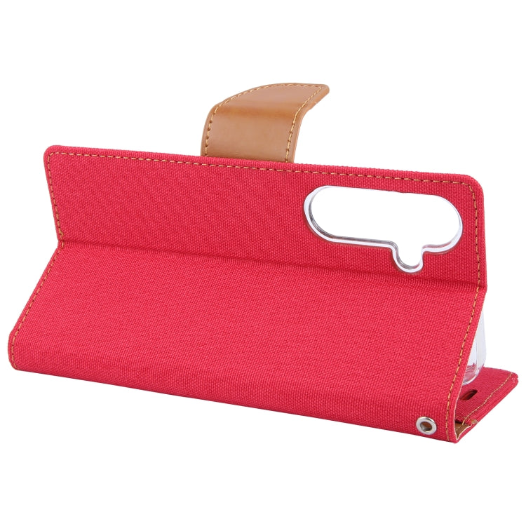 For Samsung Galaxy S24 5G GOOSPERY CANVAS DIARY Fabric Texture Flip Leather Phone Case(Red) - HoMEdemic™ 