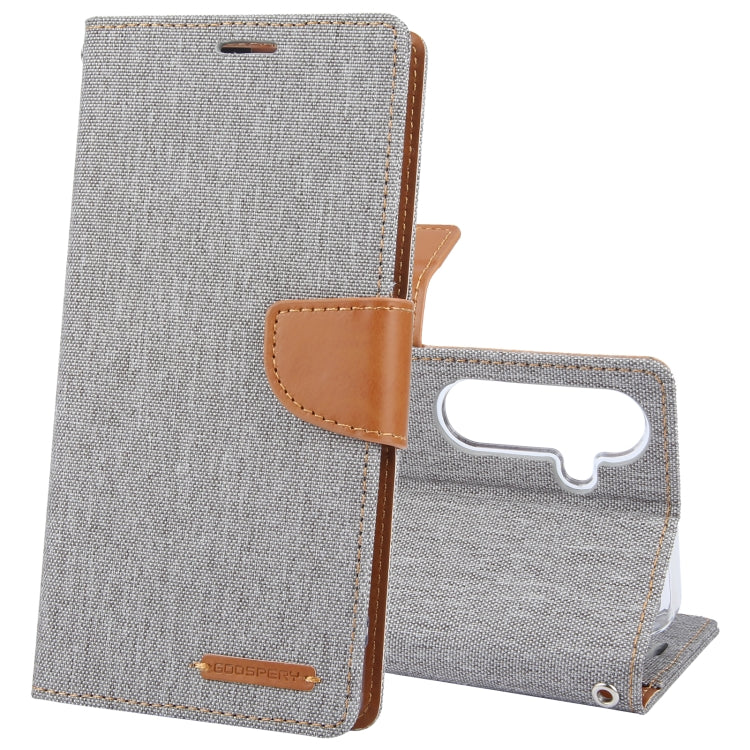For Samsung Galaxy S24 5G GOOSPERY CANVAS DIARY Fabric Texture Flip Leather Phone Case(Grey) - HoMEdemic™ 