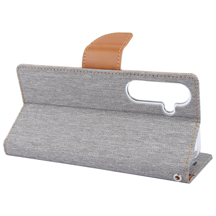 For Samsung Galaxy S24 5G GOOSPERY CANVAS DIARY Fabric Texture Flip Leather Phone Case(Grey) - HoMEdemic™ 