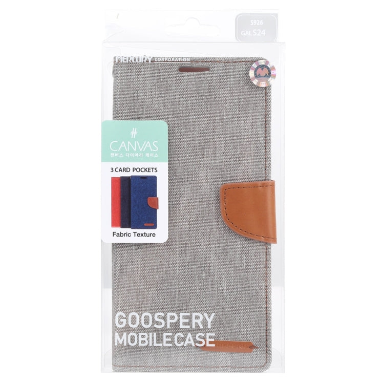 For Samsung Galaxy S24 5G GOOSPERY CANVAS DIARY Fabric Texture Flip Leather Phone Case(Grey) - HoMEdemic™ 