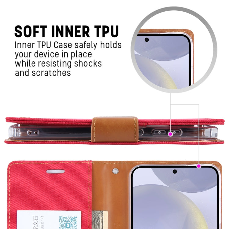For Samsung Galaxy S24 5G GOOSPERY CANVAS DIARY Fabric Texture Flip Leather Phone Case(Grey) - HoMEdemic™ 